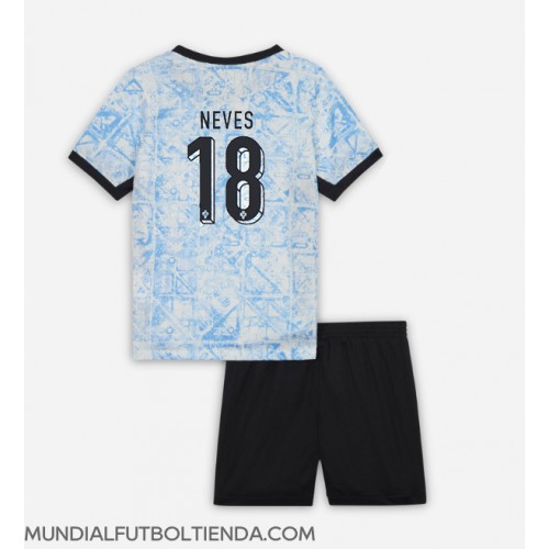 Camiseta Portugal Ruben Neves #18 Segunda Equipación Replica Eurocopa 2024 para niños mangas cortas (+ Pantalones cortos)